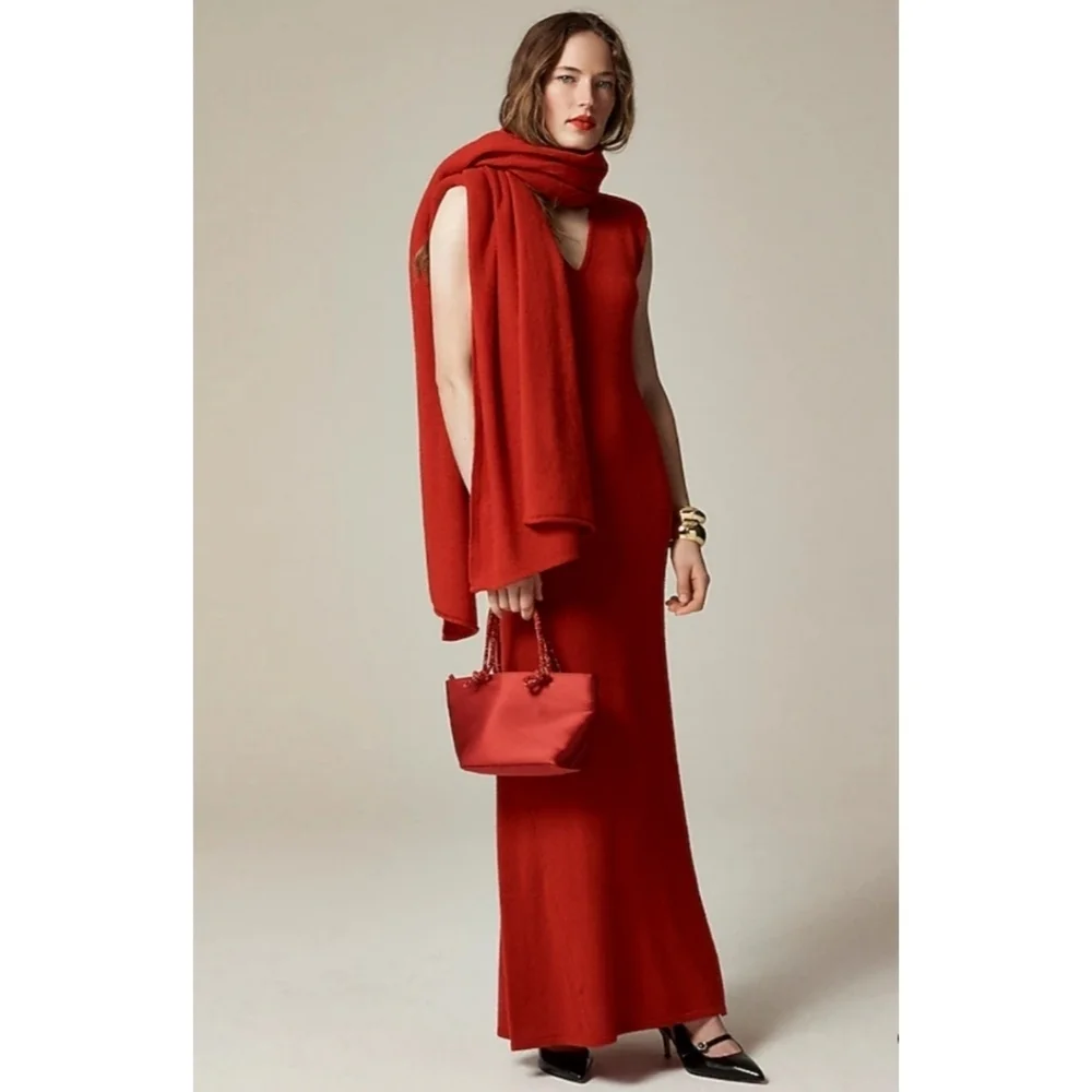 J.Crew Spring Street Featherweight Cashmere V-Neck Sweater-Dress